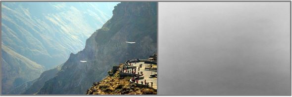 The Colca Canyon: what we should have seen (Image credit: www.visitperu.com) and what we did see.